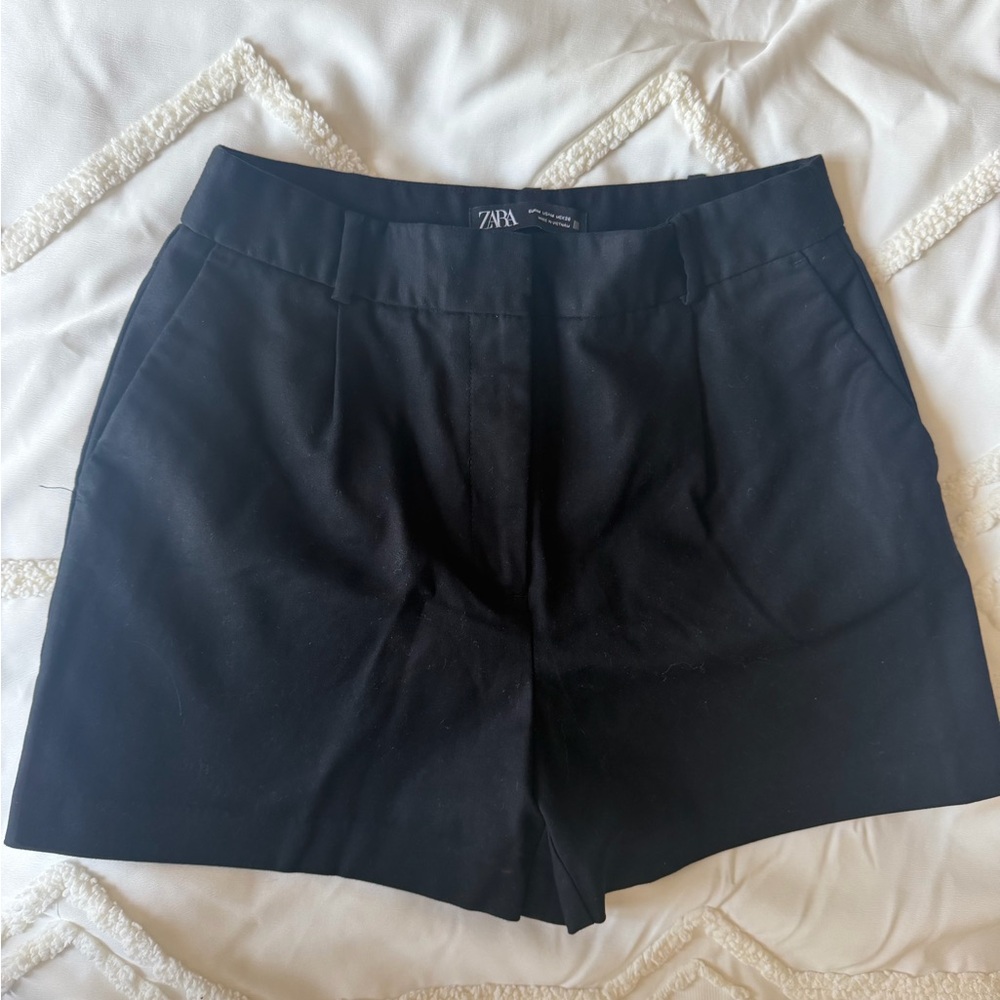 ZARA Black High-Rise Tailored Shorts